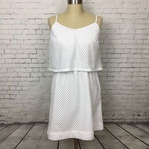 Ann Taylor Loft Petites 4P White Eyelet Dress